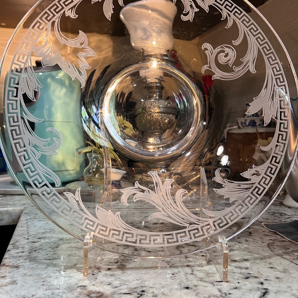 Versace Gray Dinnerware with Greek Key Design some scratches see all pictures